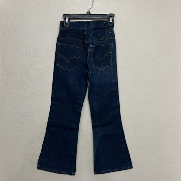Vintage 1970’s Levi’s Orange Tab Kids’ size 8 Wide Leg Blue Denim Jeans - Picture 2 of 12